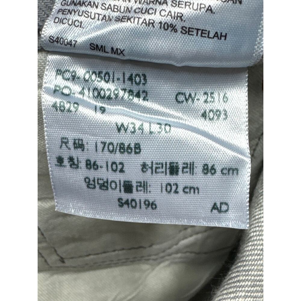Levi's 501 Men's Button Fly Straight Leg Gray Jeans - Size 34x30 (32x27.5) - Picture 6 of 7